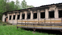 Vyhořelý kulturák - pohled na sál, Obec Boháňka-Skála